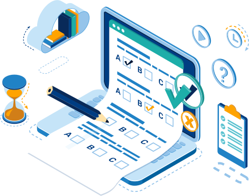 objective exam interface