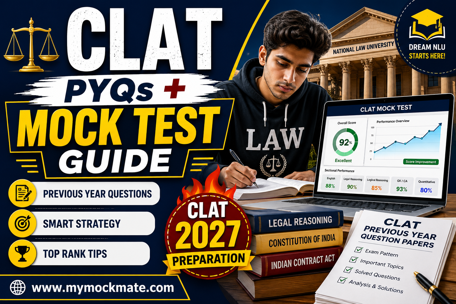 clat previous year questions & mock test strategy for success