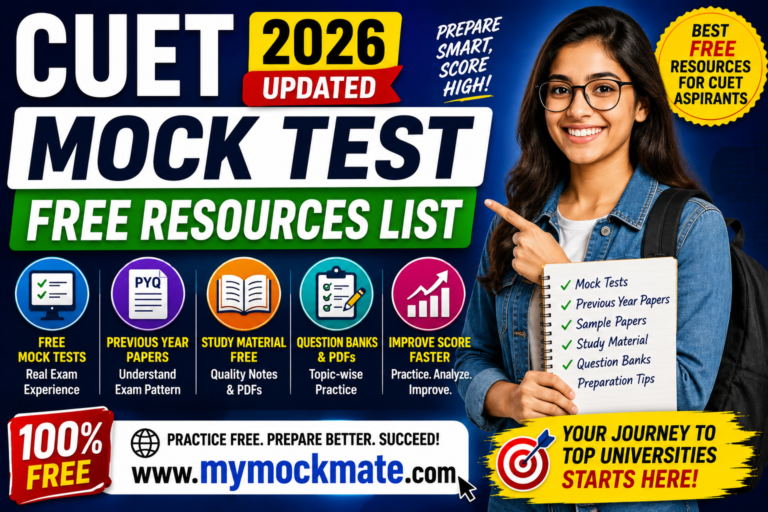 cuet mock test free resources list 2026 complete guide