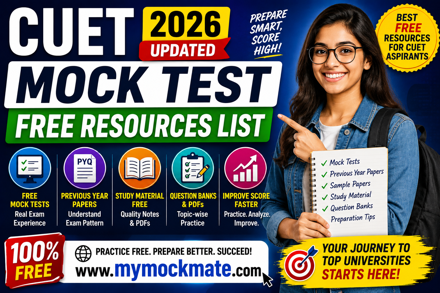 cuet mock test free resources list 2026 complete guide
