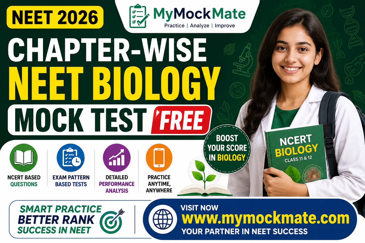 chapter wise neet biology mock test free mymockmate 2026
