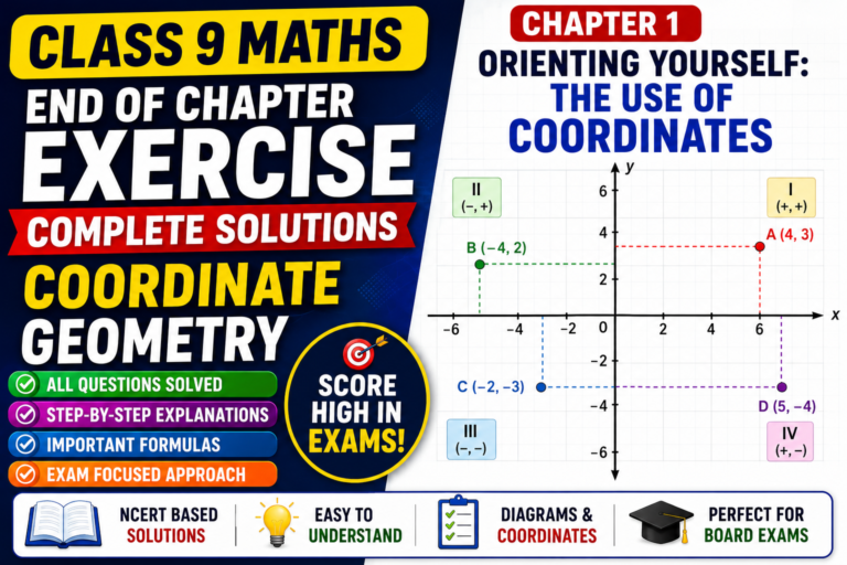 class 9 maths end of chapter exercise solutions coordinate geometry ncert solutions