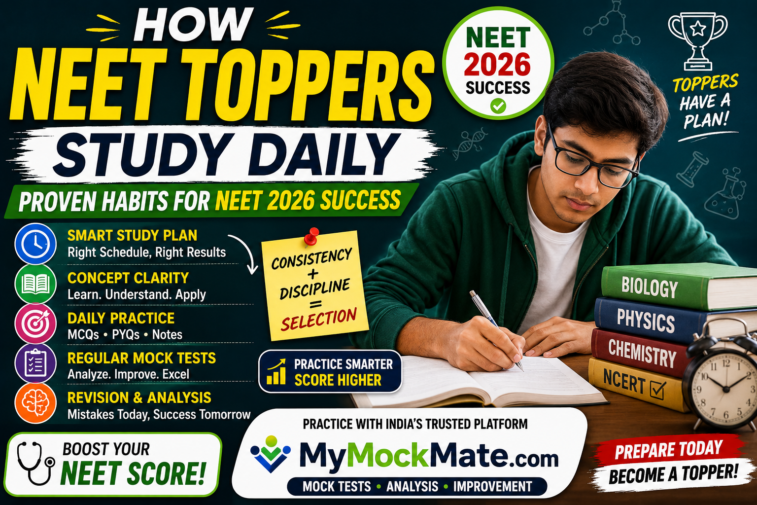 how neet toppers study daily proven habits for neet 2026 success