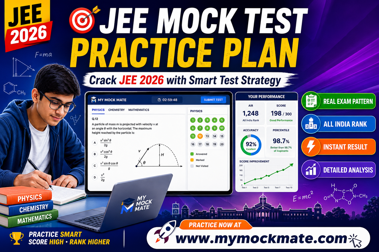 jee exam mock test practice plan 2026 for better rank & score