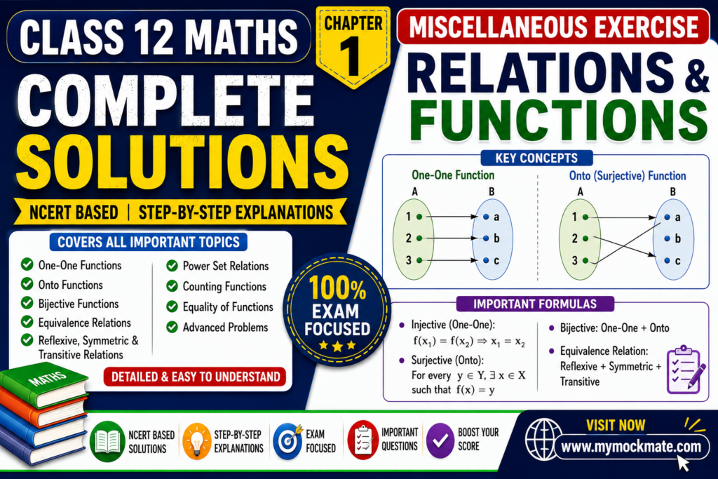 Miscellaneous Exercise Solutions Class 12 Relations Functions