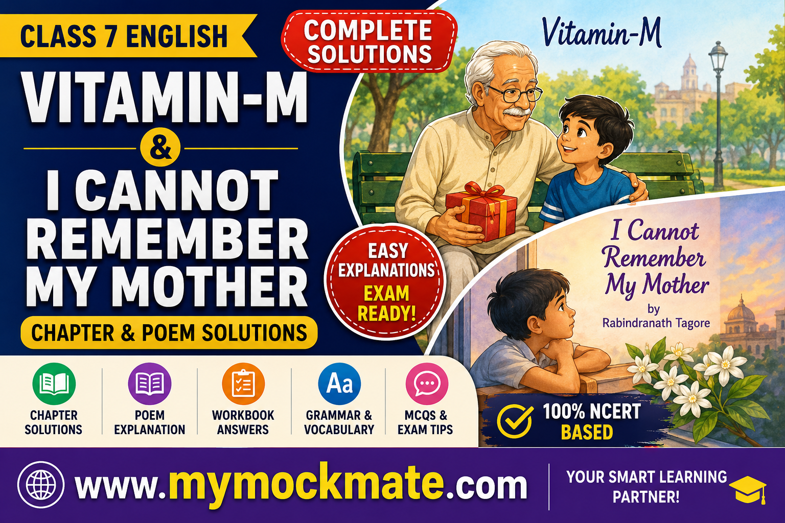ncert class 9th english vitamin m & i cannot remember my mother solutions