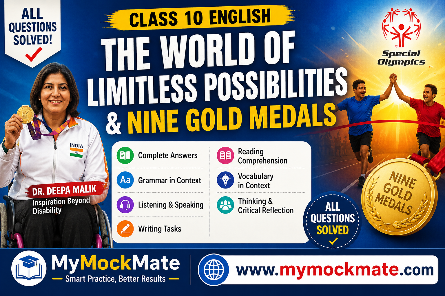ncert class 9 english the world of limitless possibilities & nine gold medals solutions