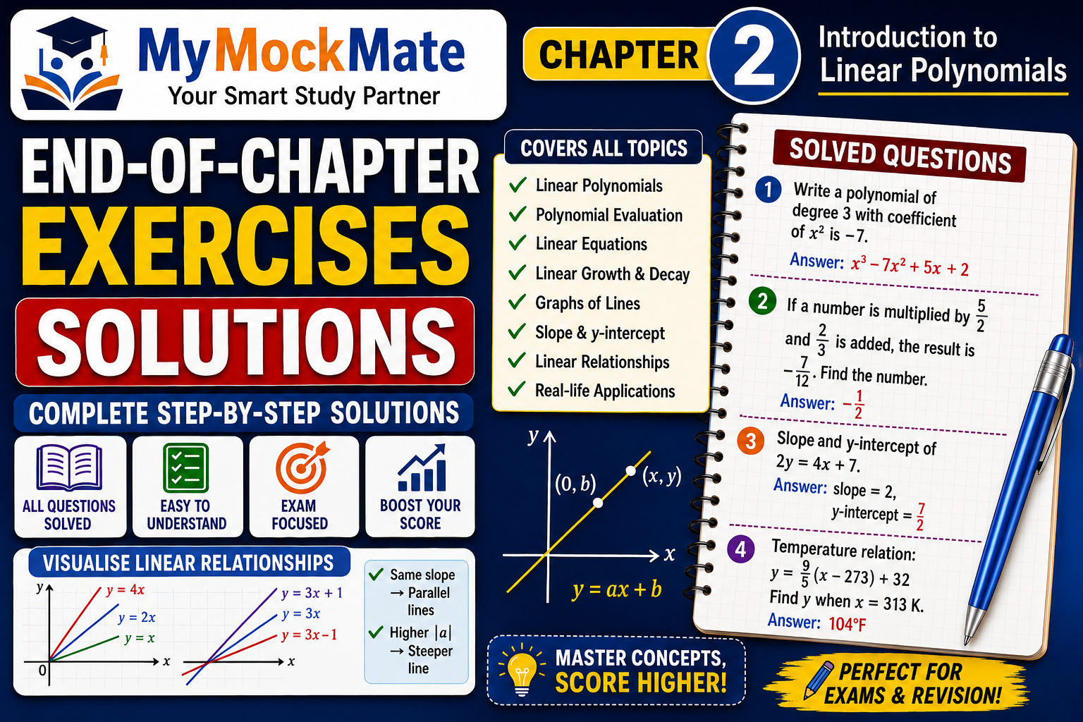 ncert class 9 maths end of chapter exercises solutions – linear polynomials