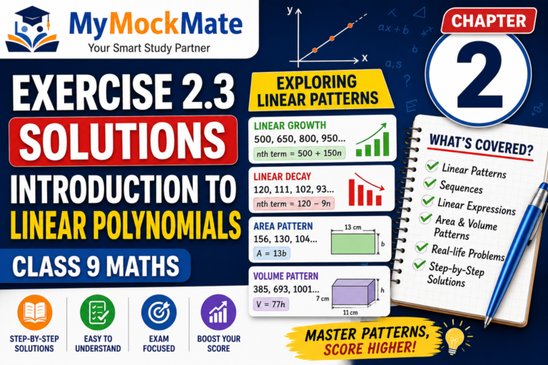 ncert class 9 maths exercise 2.3 solutions – exploring linear patterns