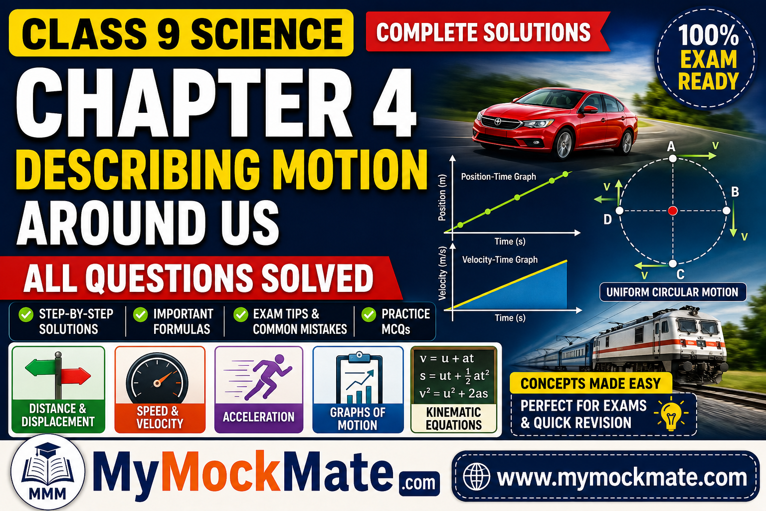 ncert class 9 motion chapter complete solutions and mcqs