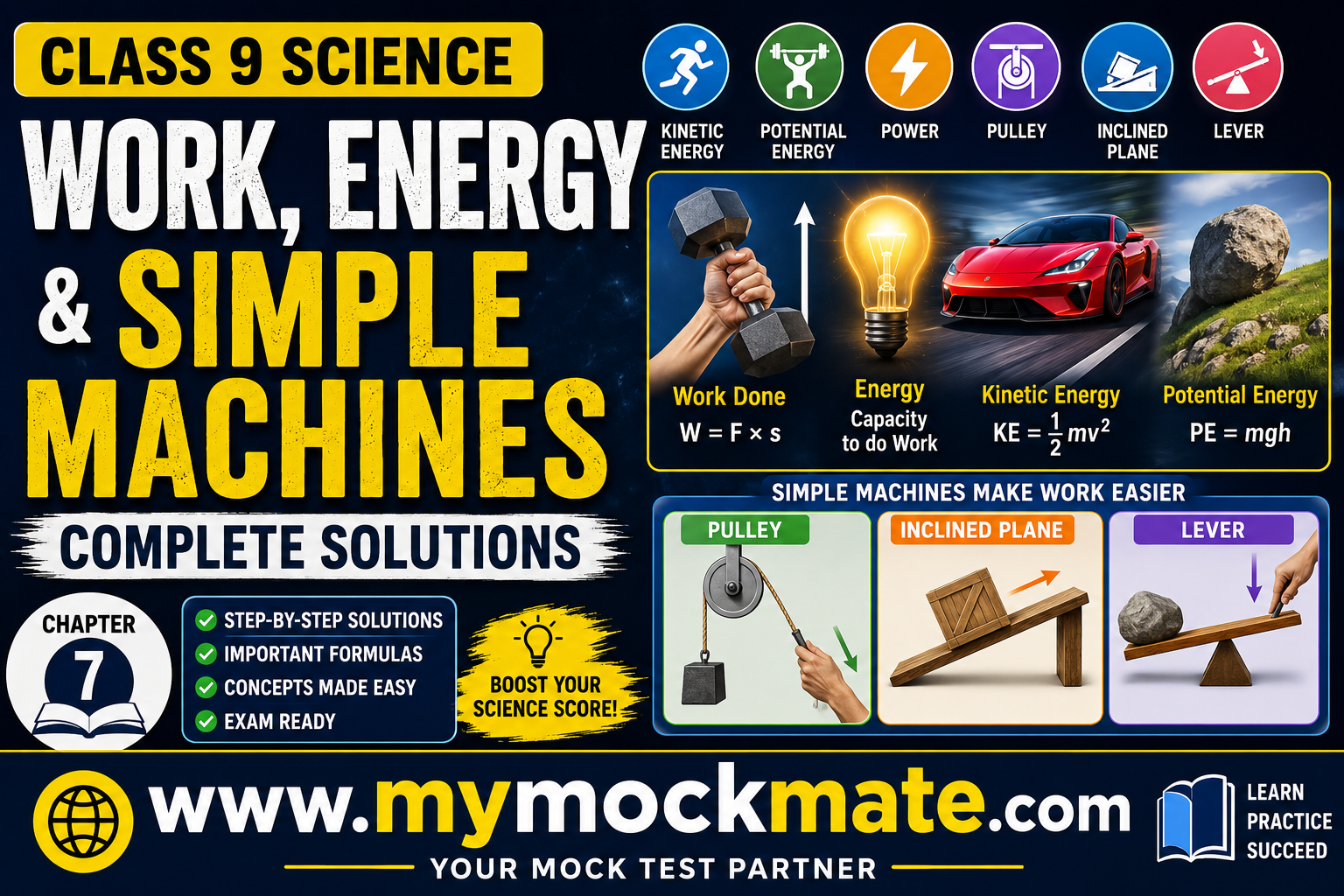 ncert class 9 science work, energy and simple machines class 9 solutions