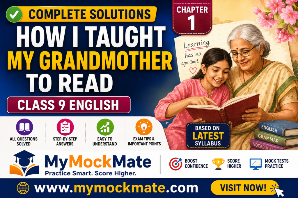 NCERT Class 9th English How I Taught My Grandmother to Read Question Answers