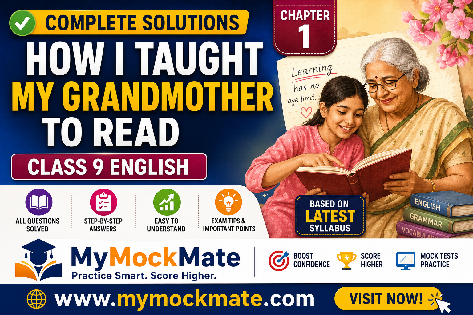 ncert class 9th english how i taught my grandmother to read question answers