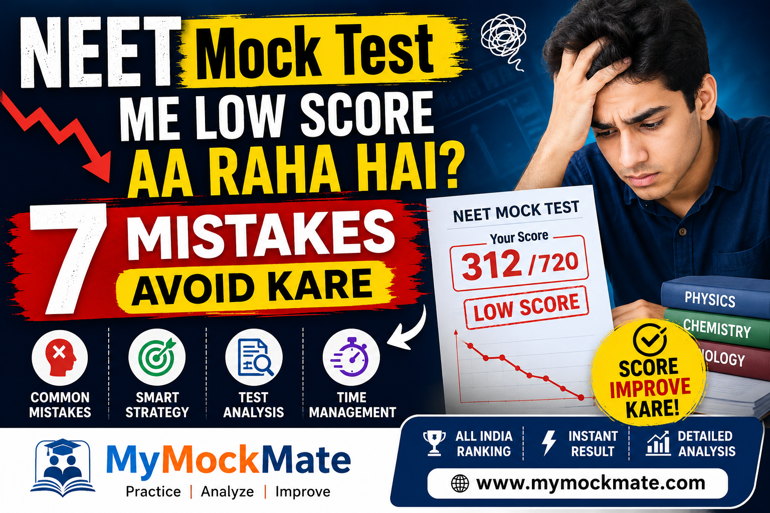neet mock test me low score aa raha hai yeh 7 mistakes avoid kare
