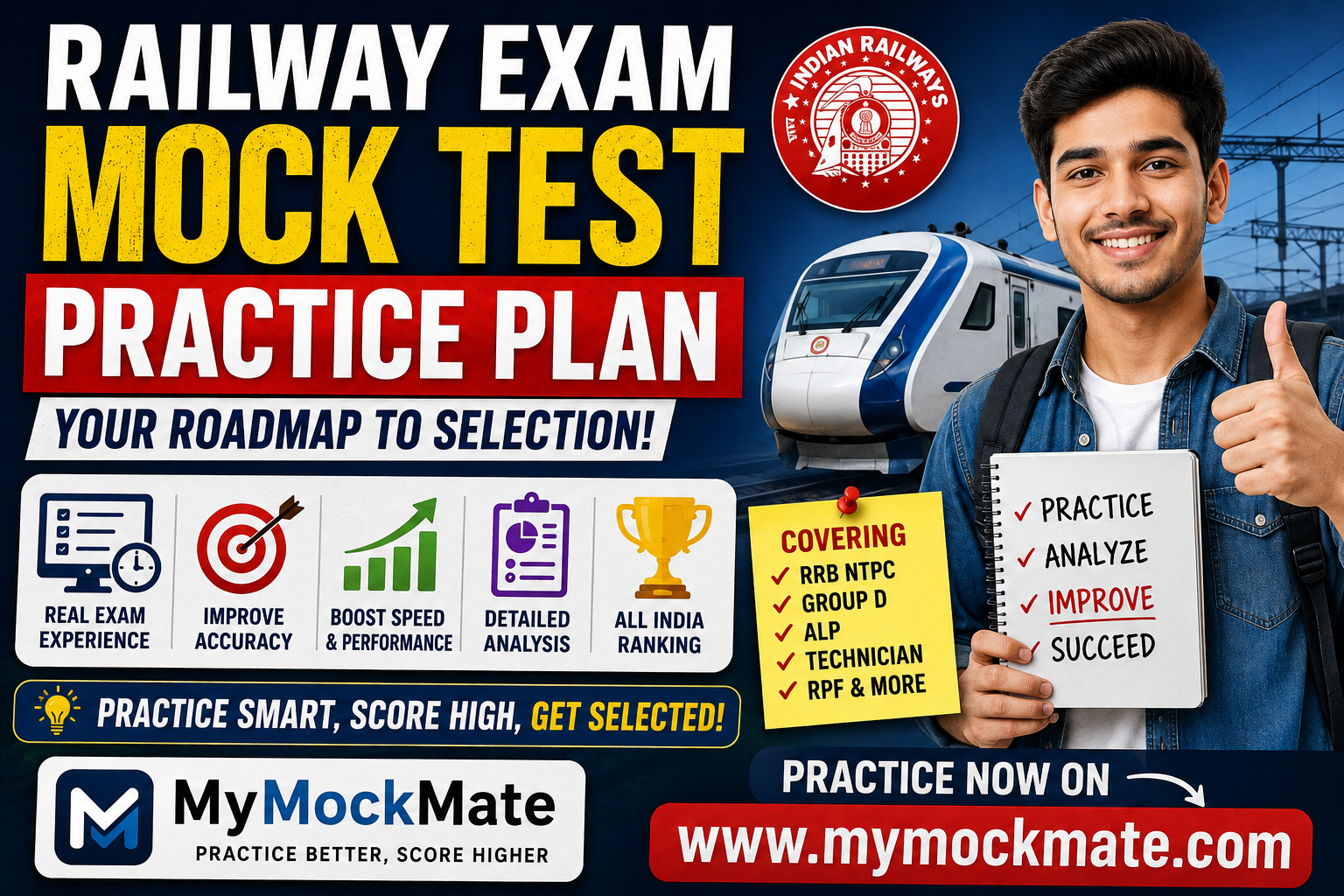 railway exam mock test practice plan for faster selection