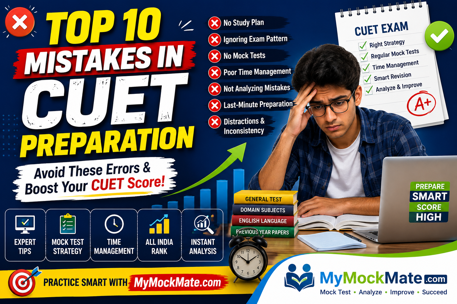 top 10 mistakes in cuet preparation and how to avoid them