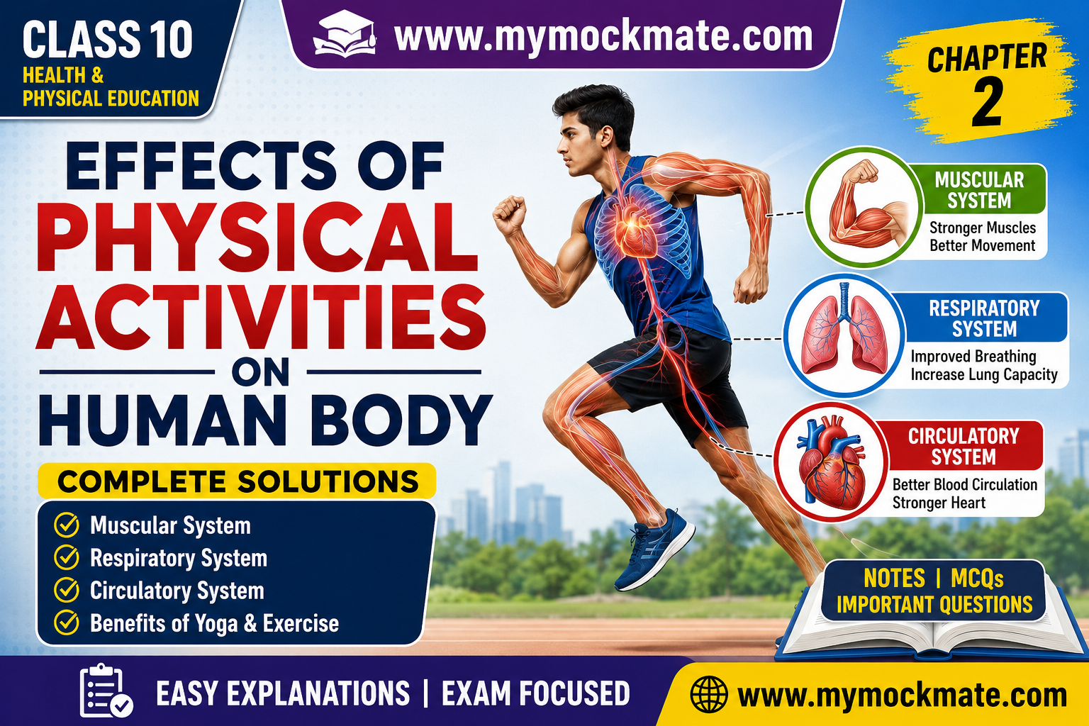 effects of physical activities, class 10 physical education, human body systems,