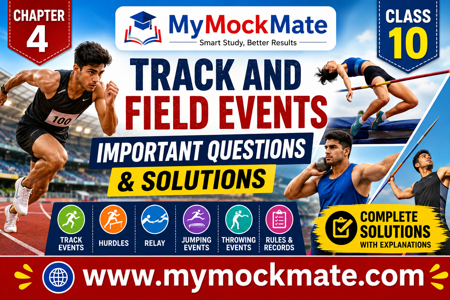 track and field events class 10, athletics questions answers, physical education chapter 4, track events notes, field events solutions, sprint race rules, relay race questions,