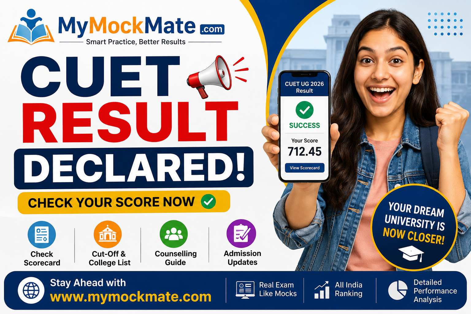 CUET Result Declared 2026