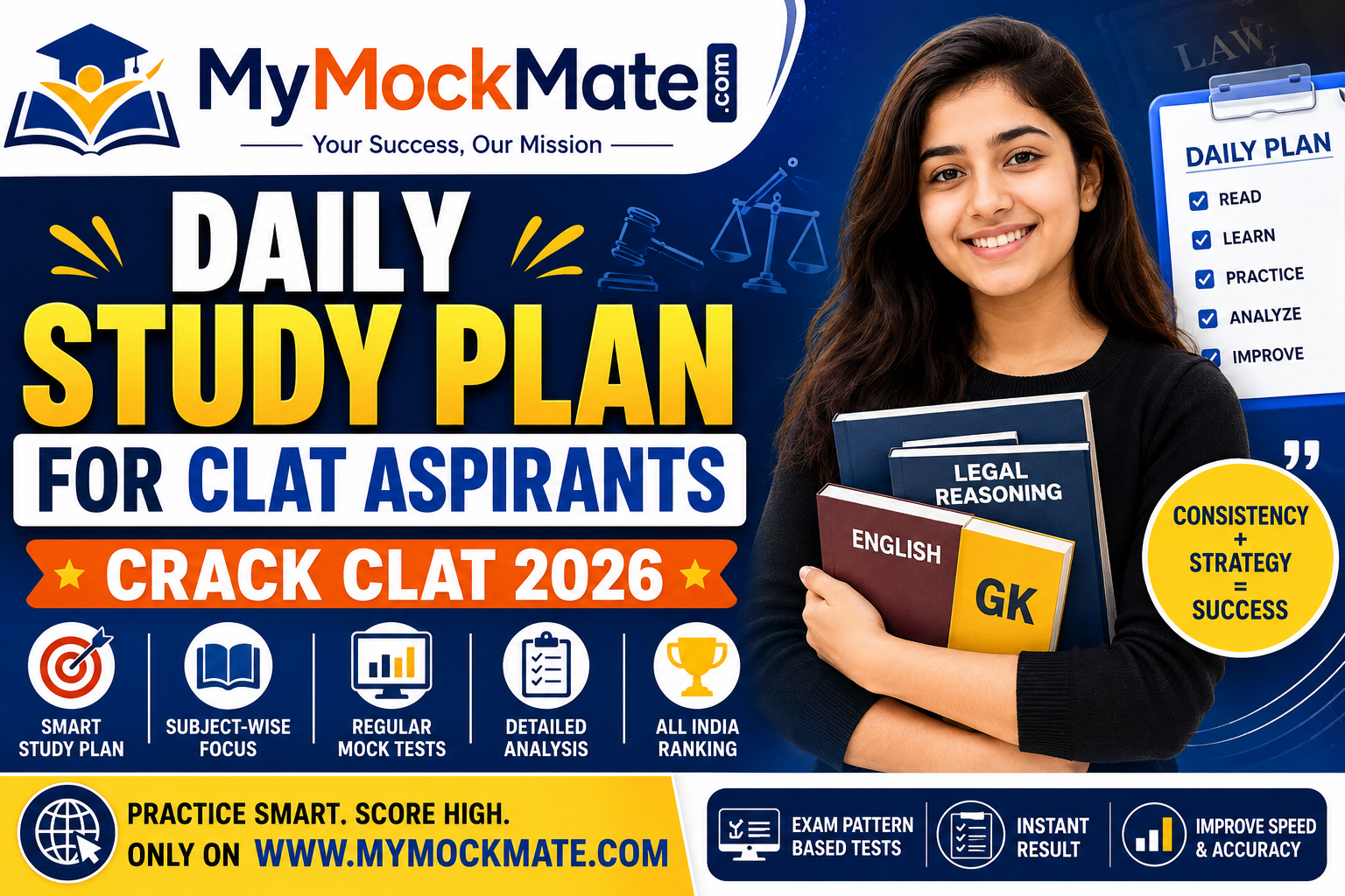 daily study plan for clat aspirants to crack clat 2026
