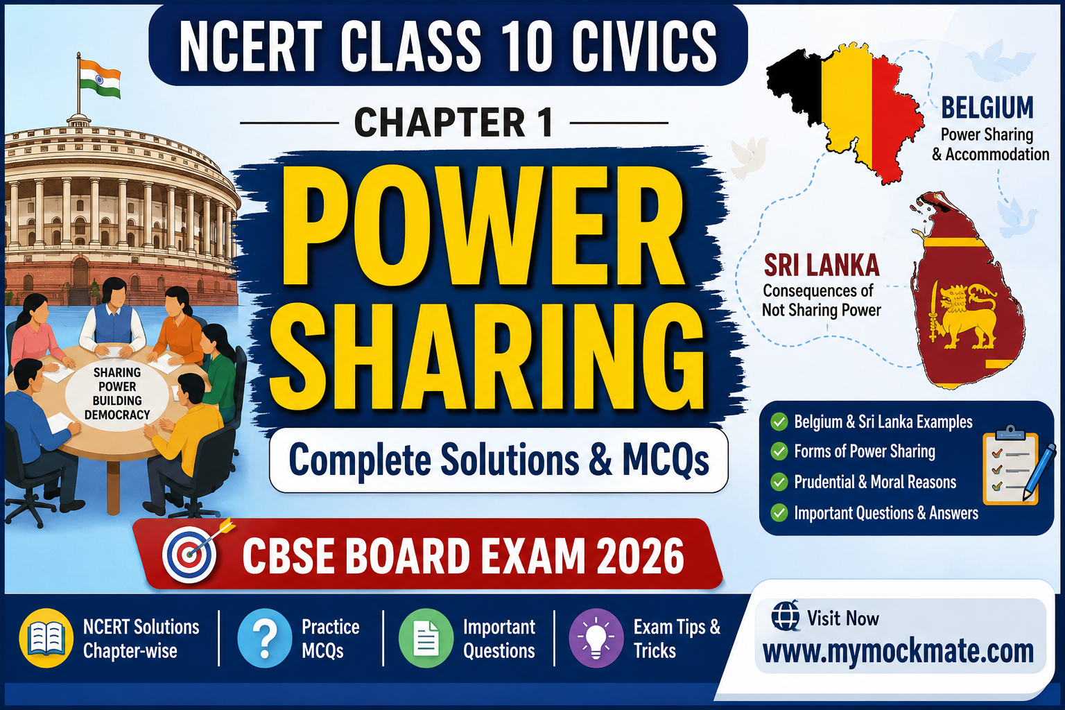 NCERT Class 10 Civics Chapter 1 Power Sharing Solutions