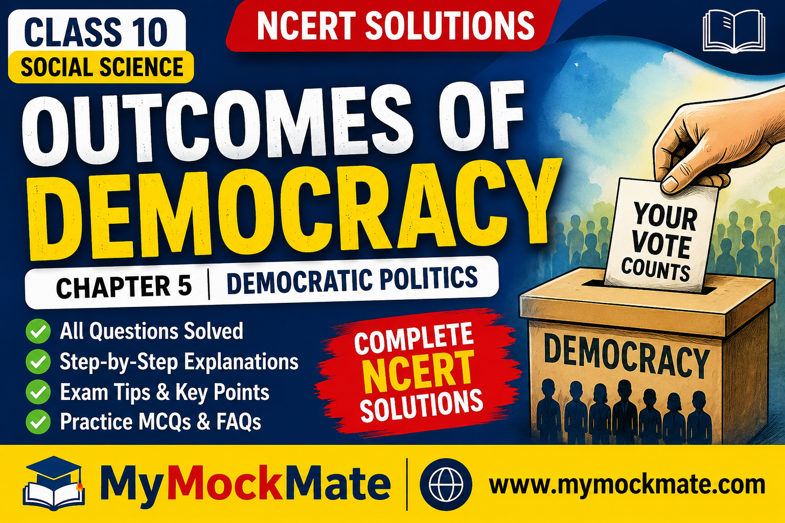 NCERT Class 10 Civics Chapter 5 Outcomes of Democracy Solutions