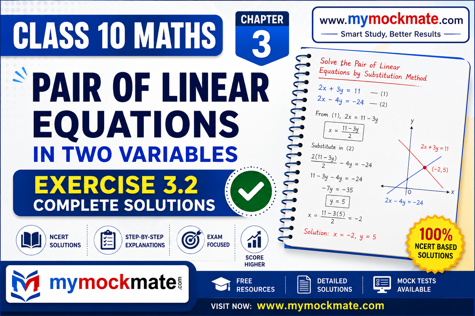 NCERT Class 10 Maths Exercise 3.2 Solutions Pair of Linear Equations