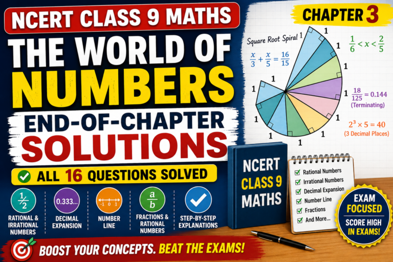 ncert class 9 maths end of chapter (the world of numbers) solutions