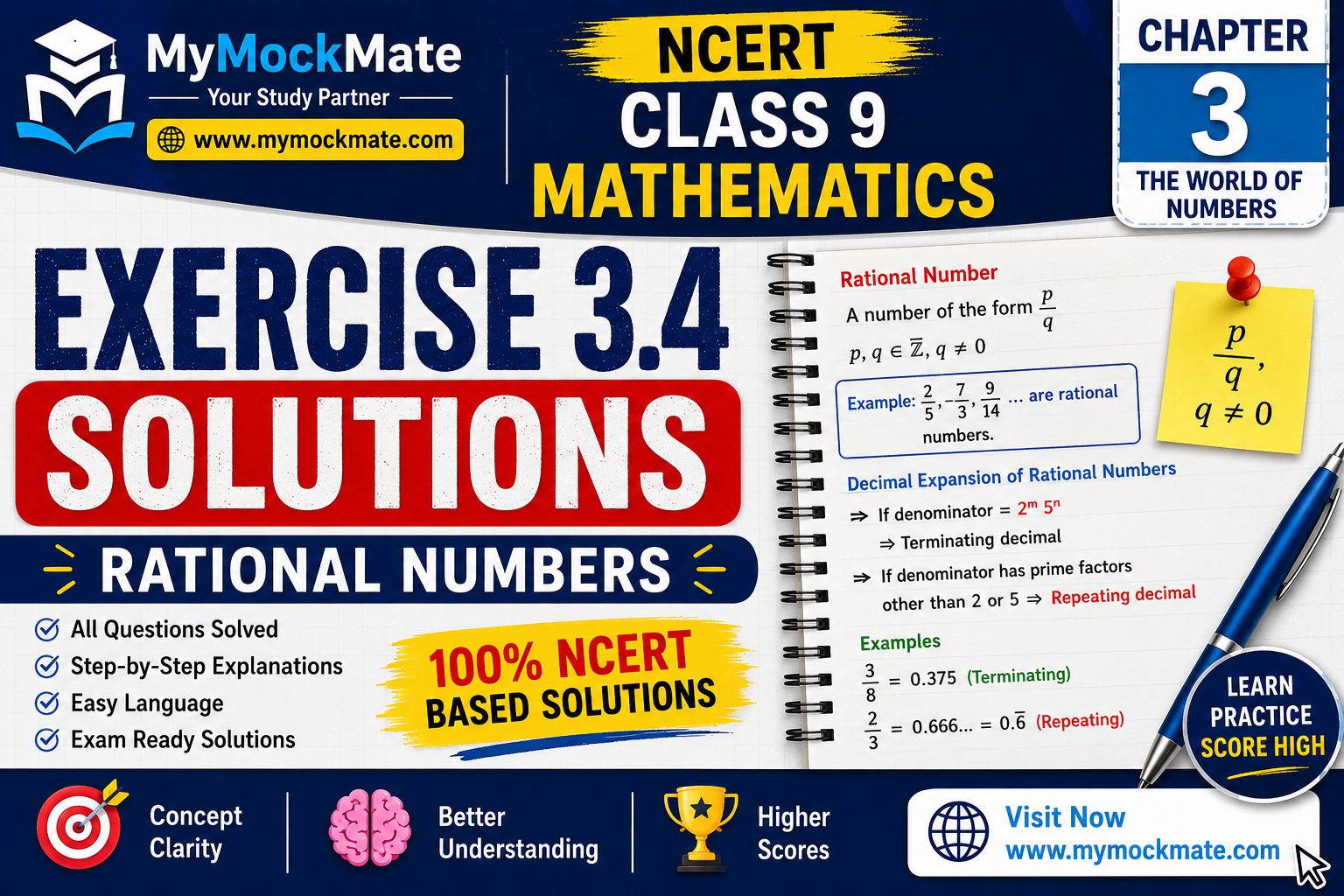 ncert class 9 maths exercise 3.4 solutions rational numbers
