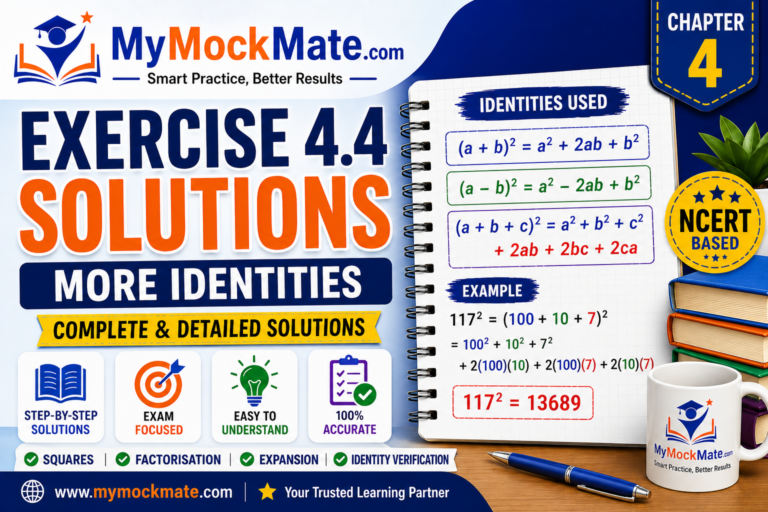 NCERT Class 9 Maths Exercise 4.4 Solutions – Algebraic Identities