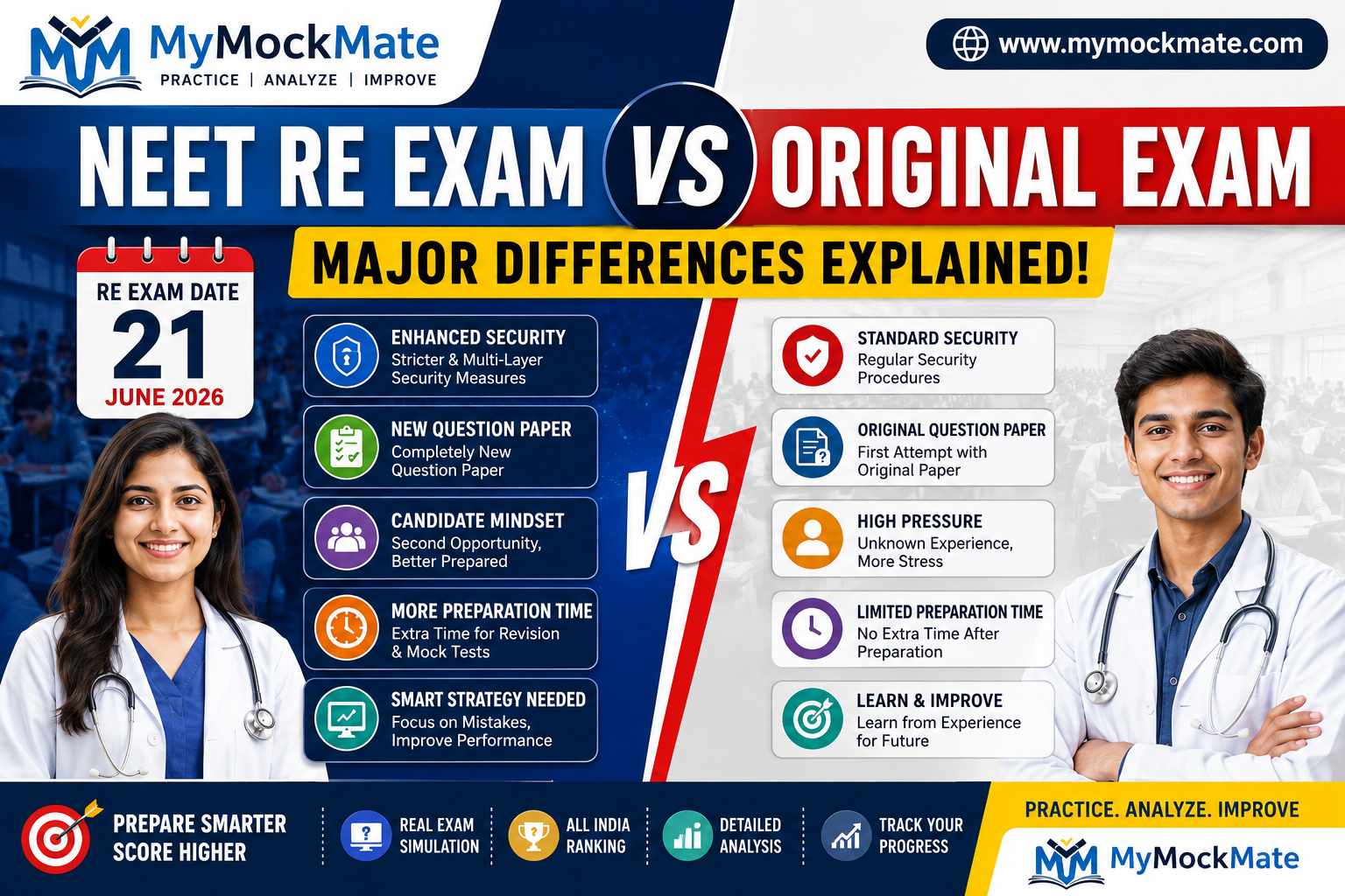NEET Re Exam vs Original Exam 2026