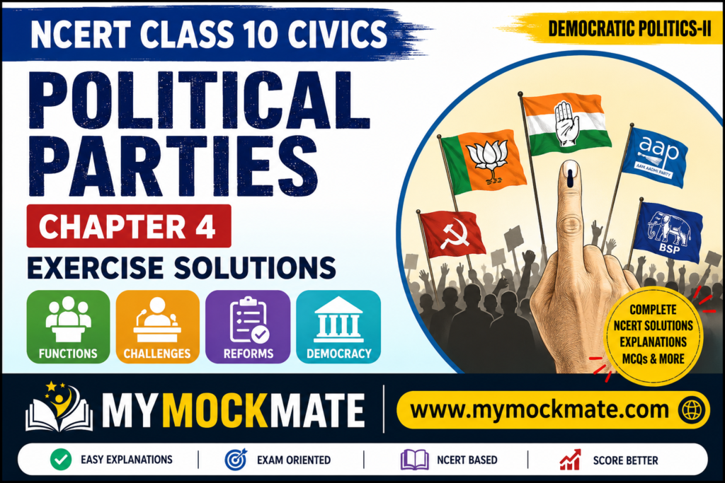 NCERT Class 10 Political Parties Chapter 4 Exercise Solutions