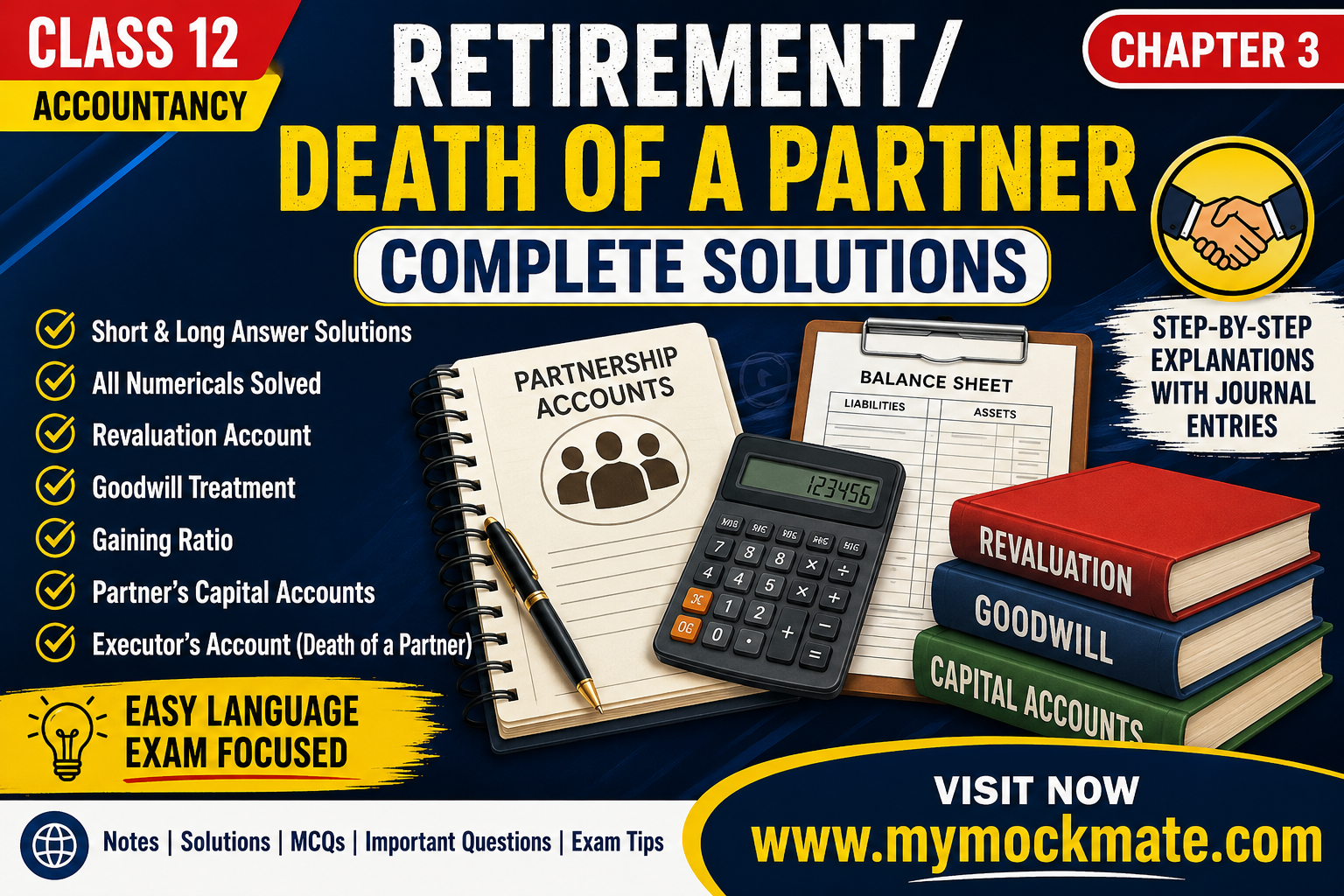 NCERT Class 12 Accountancy Retirement/Death of a Partner Solutions
