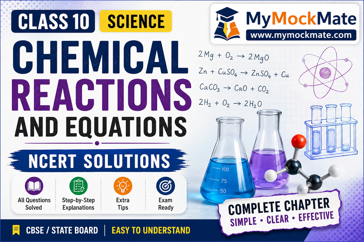 chemical reactions and equations, class 10 science chapter 1 solutions, ncert science chapter 1, chemical equations, oxidation reduction, combination reaction, decomposition reaction,